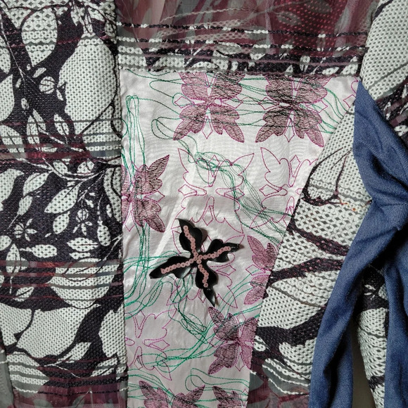 Save The Queen Italian Mesh Floral Blazer Jacket | Size XL | 3D Detail - Picture 9 of 10